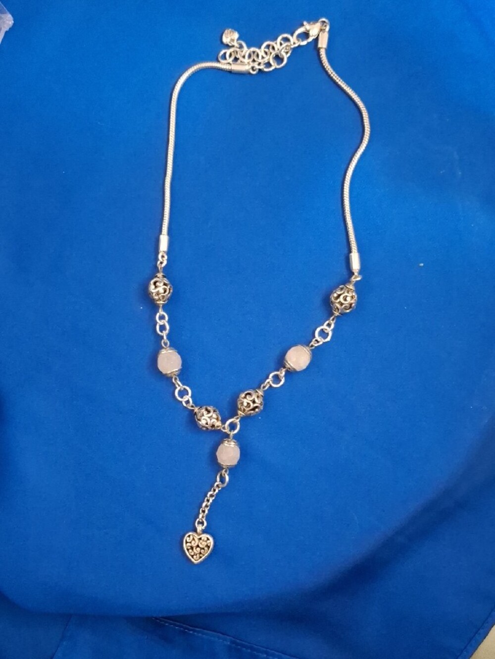 Brighton Rose Quartz And Heart Dangle Y Necklace